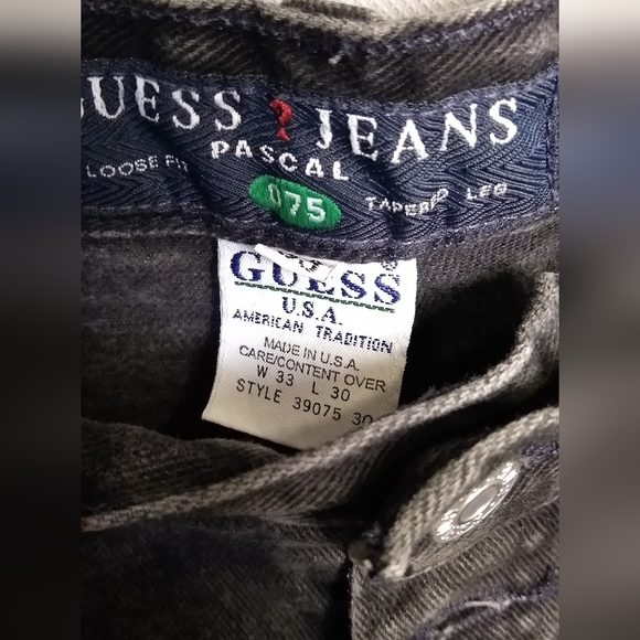 Guess 90s Women's Vtg Black Loose Fit Straight Leg High Waisted Jeans - Picture 2 of 5